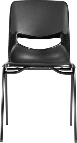 Vista 5 de EMMA + OLIVER Silla de aula negra apilable Flex Comfort Negro