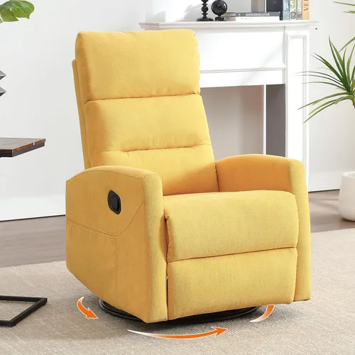 Vista 19 de Luxlen Manual Swivel Rocker Recliner Chair with Massage, Overstuffed Recliner Glider with Vibration Massage and Heat for Nursery, Living Room gris