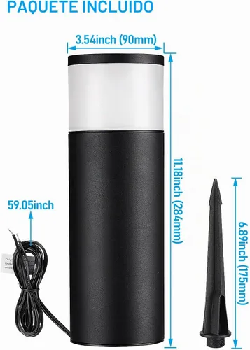 Vista 7 de LEONLITE Paquete de 4 luces de camino de bolardo de bajo voltaje, 5W 400LM, 3000K