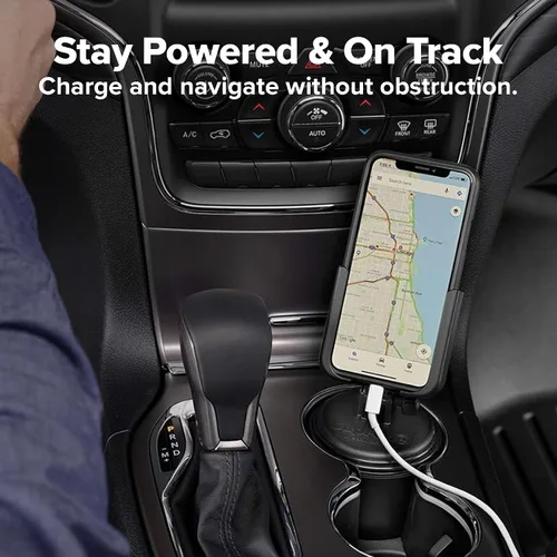 Vista 8 de WeatherTech CupFone, Soporte Universal de Portavasos para Teléfono en Coches – Ajuste Ajustable y Seguro con Acceso Abierto para Carga – Compatible