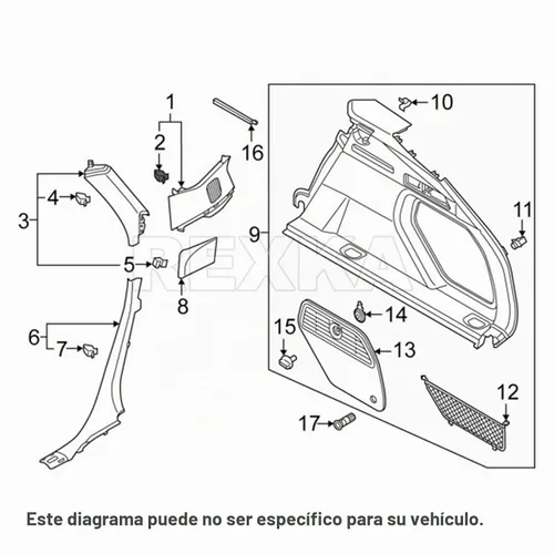 Vista 5 de Rexka Clip de resorte para panel de ajuste metálico, 30 unidades, 0.630 in, compatible con VW Audi 4A0-867-276A 30Pcs