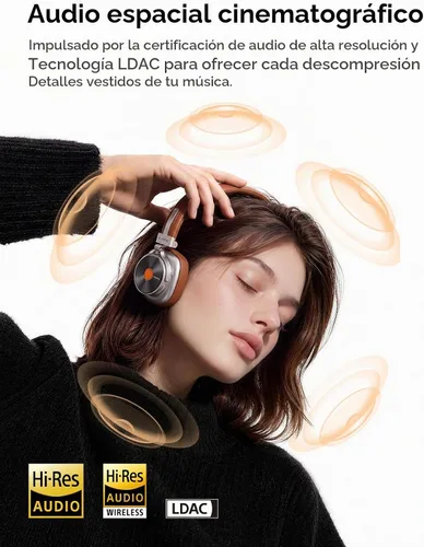 Vista 3 de 1MORE Auriculares inalámbricos clásicos HQ36, audio de alta resolución Marrón