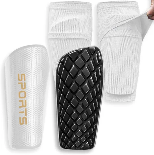 Vista 7 de LPONJAR - Espinilleras de fútbol para niños, jóvenes y adultos - Almohadillas y mangas con bolsillo insertado optimizado para niños, niñas, hombres