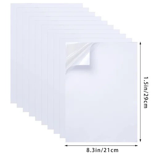 Vista 2 de 10 hojas de cinta adhesiva de doble cara, cinta adhesiva blanca, tamaño A4, manualidades para manualidades, álbumes de fotos, decorativos