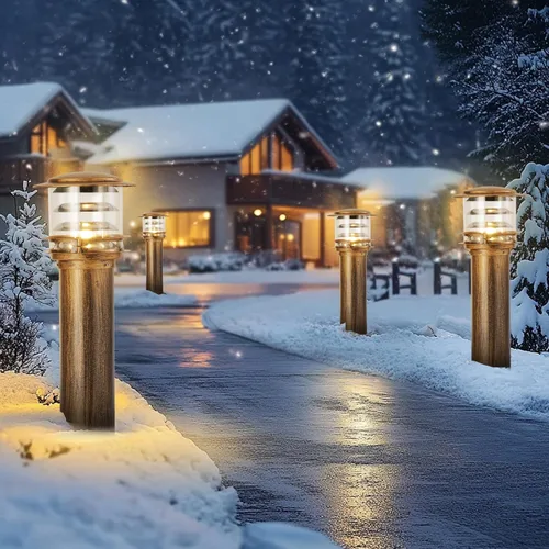 Vista 3 de SLAWA Tapas de poste al aire libre, luces de aluminio para caminos de paisaje, con pantalla acrílica, impermeable, columna, pilar, cerca, cubierta