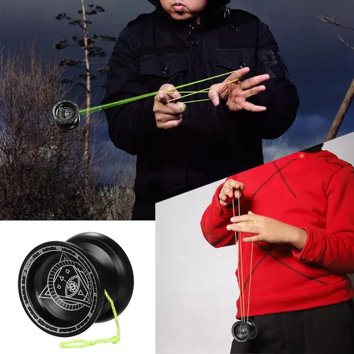 Vista 9 de Lixada Yoyo profesional de aluminio competitivo Yoyo Ball Yo Yo regalo con 5 cuerdas de repuesto y guante, ideal para principiantes y para trucos