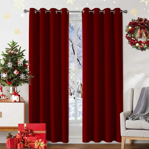Vista 29 de CUCRAF Cortinas opacas de 45 pulgadas de largo, juego de 2 paneles para dormitorio, bolsillo para cortinero, cortinas de oscurecimiento
