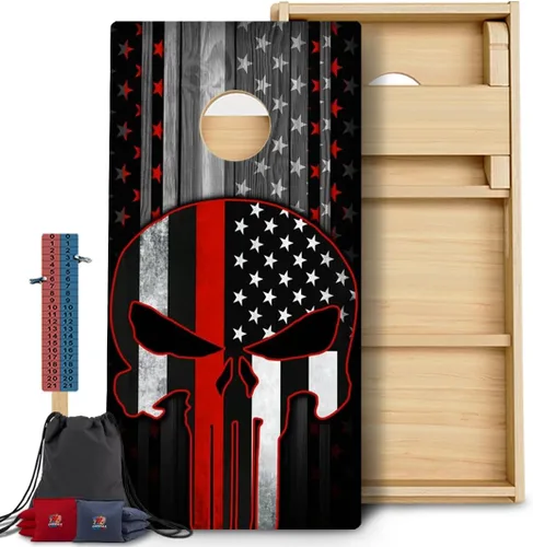 Vista 107 de CornholeGamesUSA Pro - Juego de tablas de Cornhole Fabricado en Estados Unidos Abedul báltico 3/4 Sin rebote Patas triples gruesas Dos 1
