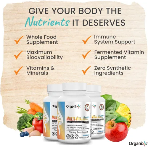 Vista 7 de Organixx Colágenos de origen limpio (20 porciones) y paquete Multi-Vita-Maxx (90 cápsulas), proteína con vitamina C y zinc más multivitamínico