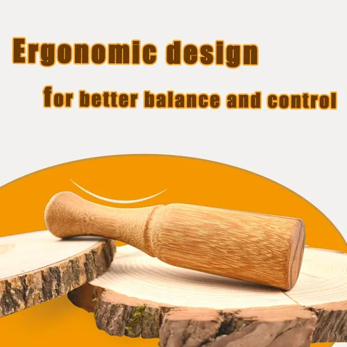 Vista 4 de Mazo de madera para tallar madera, mazo de madera de 10 onzas, mango ergonómico y cómodo que reduce la fatiga de la mano, la cabeza de madera