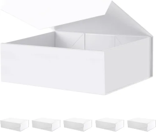 Vista 55 de Caja de regalo negra con ventana, caja de regalo magnética transparente para regalo, caja de propuesta de padrino de boda (10.5 x 7.5 x 3 pulgadas)