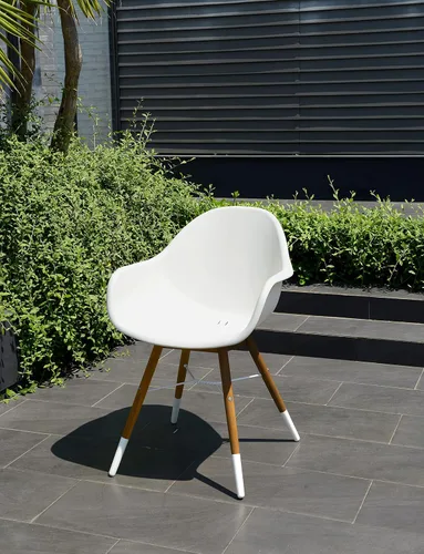 Vista 3 de Brampton - Juego de comedor extensible para patio de 9 piezas, madera de eucalipto, ideal para exteriores e interiores
