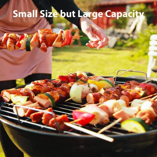 Vista 15 de Parrilla de carbón de 18 pulgadas con cubierta de parrilla impermeable para patio al aire libre, picnic, camping, barbacoa hervidor
