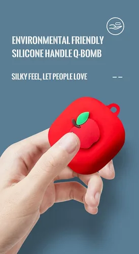 Vista 2 de Funda de silicona 3D con audífonos de frutas compatible con Samsung Galaxy Buds Live (2020), con bonitos accesorios para niños, adolescentes, niñas