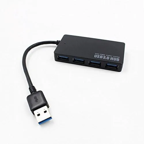 Vista 4 de Divisor de expansión compacto delgado de alta velocidad con 4 puertos USB 3.0, negro