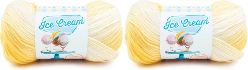 Vista 20 de Lion Brand Yarn, Hilo para Bebé Ice Cream para tejer, ganchillo y manualidades, Baseball Nut, 1 paquete, fibra acrílica colorida de peso DK