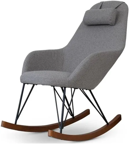 Vista 8 de ASHCROFT Jayce Mid-Century - Mecedora de terciopelo con respaldo ajustado en color verde