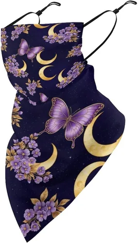 Vista 15 de Bufanda de protección solar UV, bufanda triangular reutilizable con lazo para las orejas