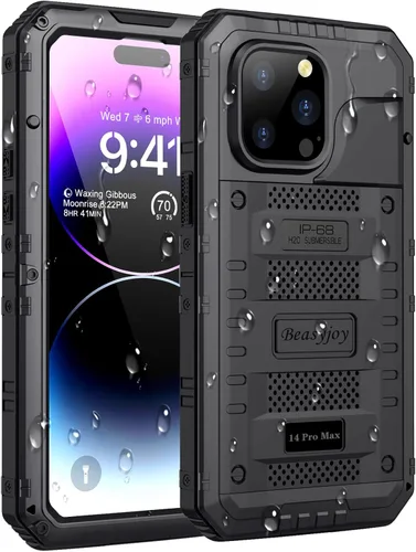 Vista 19 de Beasyjoy Funda impermeable de metal para iPhone 11, resistente, a prueba de golpes, a prueba de polvo, protección resistente, pantalla incorporada