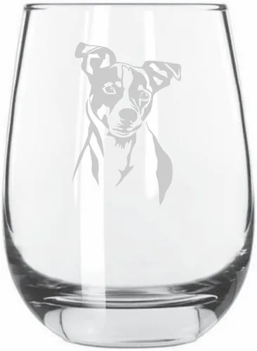 Vista 279 de Shar Pei (chino) - Vaso de vino sin tallo grabado para perro, 15.25 onzas