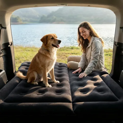 Vista 5 de Colchón de aire de coche - Colchón inflable SUV para maletero de asiento Negro