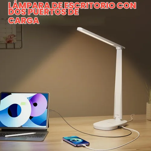 Vista 4 de Honeywell Lámpara LED de escritorio - HWT-H2 Sunturalux™ Lámpara de escritorio plegable para cuidar los ojos con puerto de carga USB A+C de doble