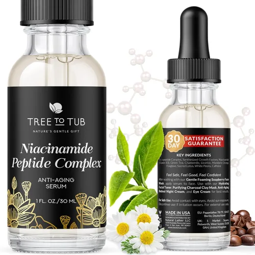 Vista 6 de Tree To Tub Retinol antienvejecimiento, vitamina C, suero de ácido hialurónico para cara y arrugas, suero facial hidratante para piel seca