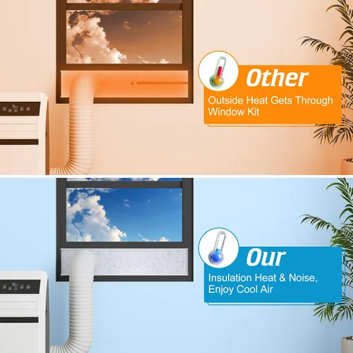 Vista 7 de Daisypower Kit de ventana de aire acondicionado portátil con aislamiento de espuma, aislamiento térmico y ruido, paneles de sellado ajustables