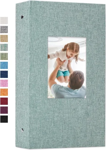 Vista 34 de Vienrose - Álbum de fotos de 4 x 6 pulgadas, 100 páginas, cubierta de lino con ventana frontal, para bebés, bodas, familias, niños y aniversarios