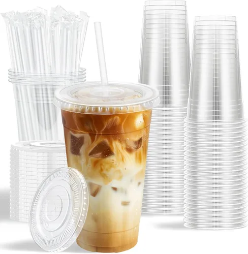 Vista 11 de Paquete de 100 vasos de plástico de 20 onzas, tazas de café helado
