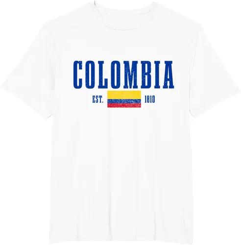 Vista 11 de Colombia Est. 1810 - Camiseta de Colombia Vintage, Negro, S