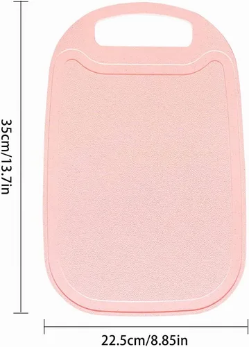 Vista 2 de Tabla de cortar para cocina, tablas de cortar de paja de trigo con ranuras para jugo