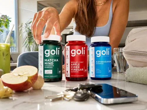 Vista 8 de 3 botellas del paquete Goli Favorites: suplementos de Ashwagandha KSM-66, vinagre de manzana, Matcha Mind con Cognizin, vitaminas D2 y B12