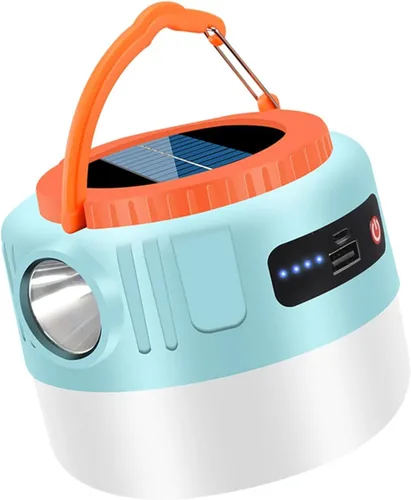 Vista 5 de Luz solar para acampada, lámpara de tienda portátil LED emergencias USB recargable camping con control remoto luz portátil