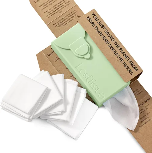Vista 14 de LastTissue® Paquete de pañuelos de algodón reutilizable Toallas faciales y pañuelos para hombres y mujeres – Pañuelo facial lavable y sostenible