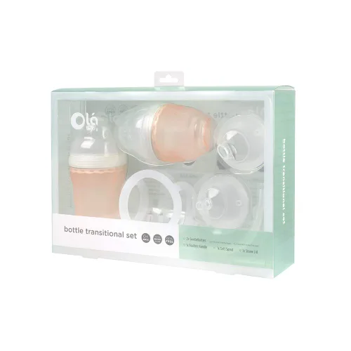 Vista 2 de Olababy Conjunto de transición botella (Coral)