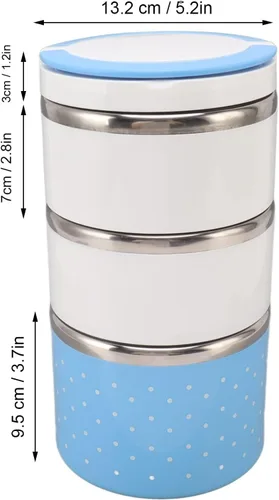 Vista 2 de Tarro de comida aislado al vacío para comida caliente, de triple capa, reutilizable, de acero inoxidable, a prueba de fugas, almacenamiento