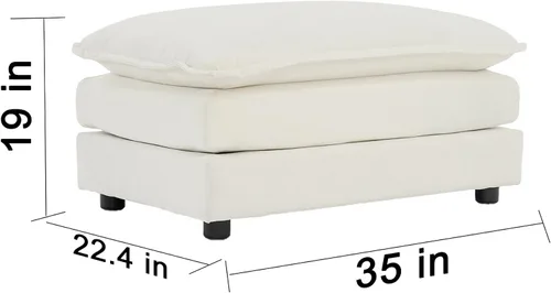 Vista 2 de Sofá modular en forma de U con reposapiés reversible, sofá modular de 5 plazas, sofá esquinero convertible con 2 otomanas, moderno sofá minimalista