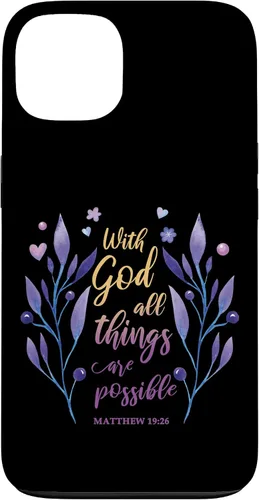 Vista 7 de with God All Things are Possible Matthew 19:26 Christian Case for iPhone 16