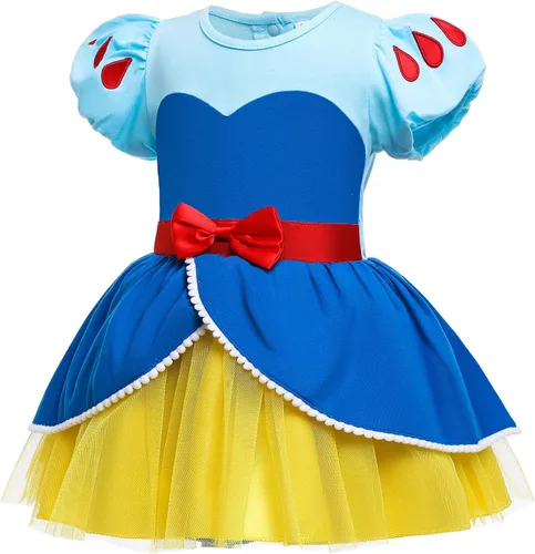 Vista 15 de Vestidos de princesa para niñas pequeñas, disfraz de mameluco para cumpleaños, Navidad, Halloween con diadema de 0 a 18 meses