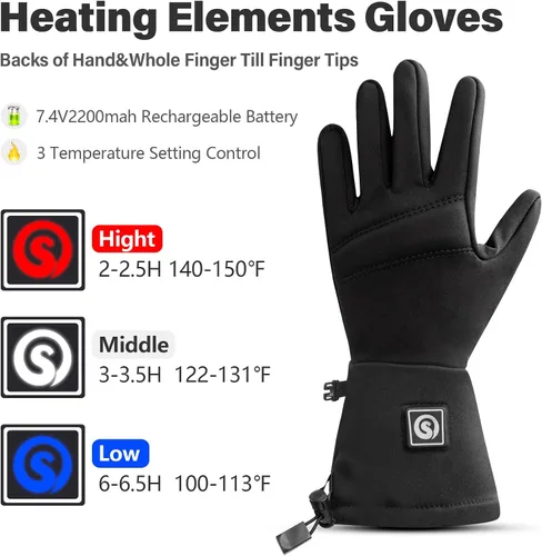 Vista 2 de day wolf Heated Glove Liners Electric Gloves for Men Women Rechargeable Battery Hand Warmer for Winter Sports Snow Biking Riding Skiing Cycling