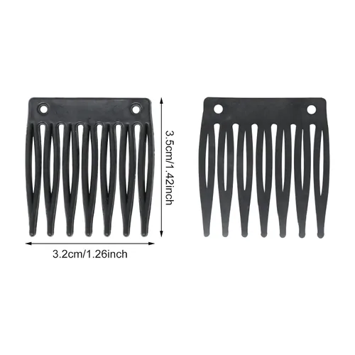 Vista 2 de Honbay 60 piezas de 7 dientes de plástico para boda, velo de novia, peines para peluca, accesorios para tocados, moño, moño, chignon, accesorios