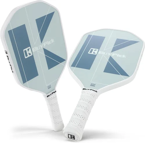 Vista 8 de Paleta de pickleball aprobada por USAPA, ligera y ancha, superficie de fibra de carbono, 0.63 pulgadas de grosor, agarre antideslizante, regalo