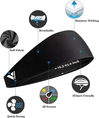 Vista 4 de Vgogfly - Bandas para correr para hombre para sudar para entrenamiento fitness gimnasio yoga 4