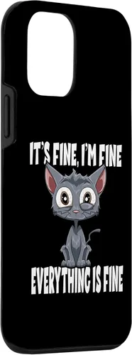 Vista 3 de Funda para iPhone 12 mini It's Fine I'm Fine Everything Is Fine Lustige Katze