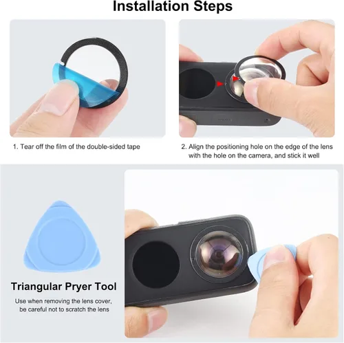 Vista 6 de Puluz Compatible con Insta360 One X2 Sticky Lens Guards PC Funda protectora para Insta 360 One X2 impermeable 360 Accesorios de cámara de acción