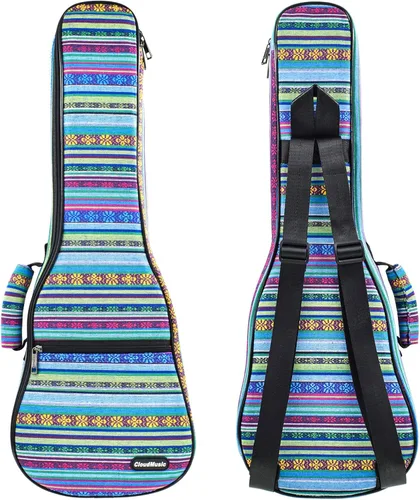 Vista 20 de CLOUDMUSIC Estuche para ukelele Bolsa de concierto Mochila acolchada para soprano 21 pulgadas (Soprano, Negro) Padded, Backpack