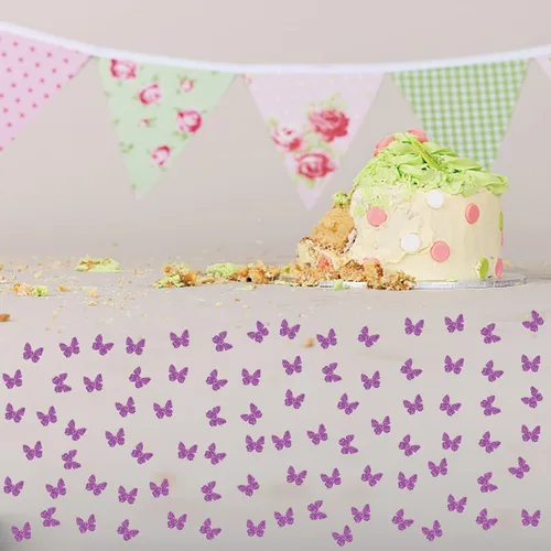 Vista 4 de PINKAAJ Confeti de mariposa, purpurina morada, 100 piezas, en forma de mariposa, ocasión de cumpleaños, material de papel