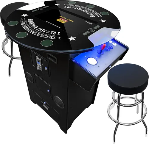 Vista 8 de Creative Arcades - Máquina de grado comercial de tamaño completo, mesa arcade estilo pub para gabinete de 2 jugadores para el hogar, 60
