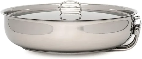 Vista 2 de The Pathfinder School - Sartén plegable de acero inoxidable con tapa (20.3 cm)